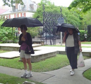 Strolling through St. Philip's Cemetery.