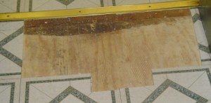 Sam pulled up the sticky vinyl tiles in our sunroom. We want to change them, anyway.