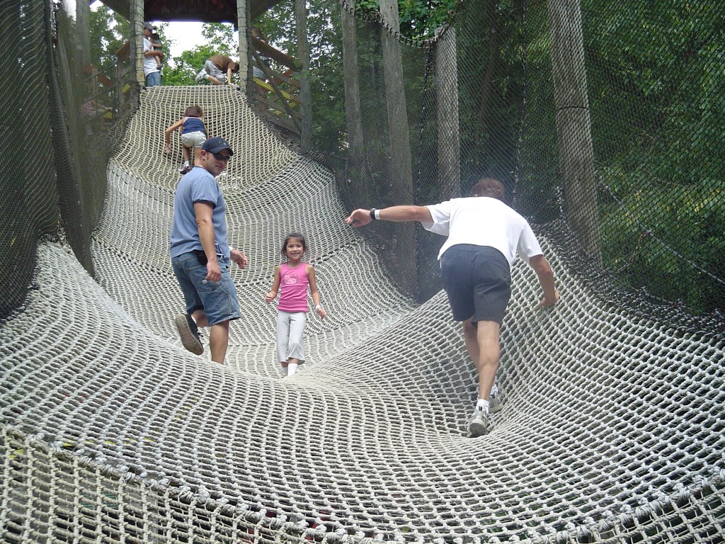 Jason, Thavy and "Papa" Gary climbing to the top at Idlewild.