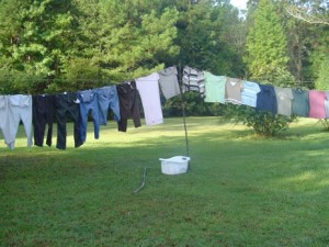 I decided not to publish the picture of my granny panties! I love hanging our clothes out to dry!